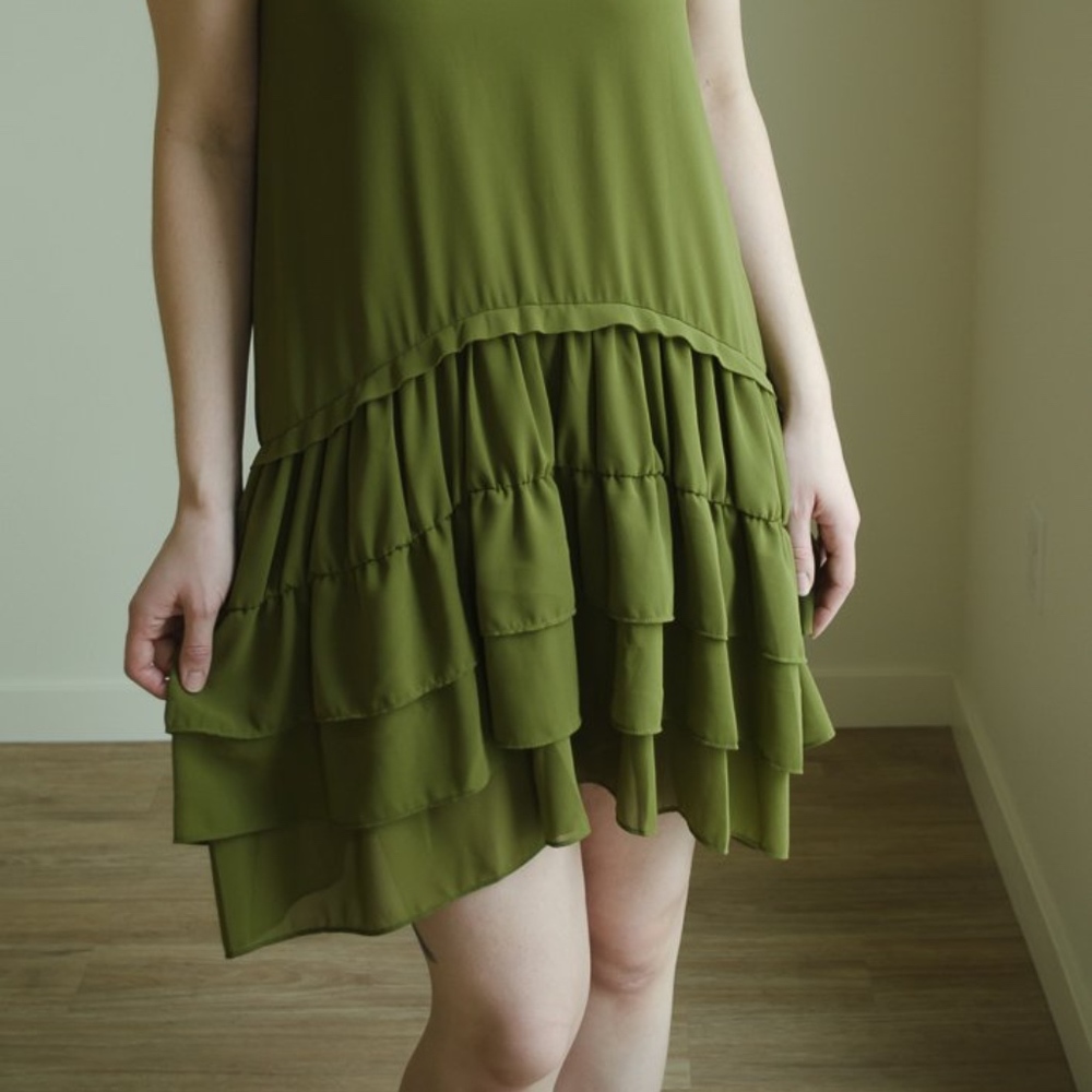 SeeUSoon Olive Ruffle Hem Dress